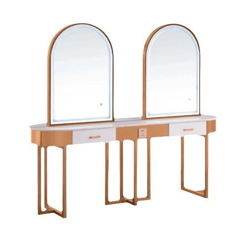 MH-H702 Two-Person LED Salon Styling Station with Drawers-1