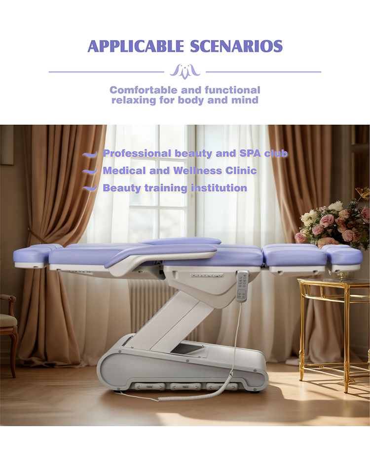 Electric beauty bed used in professional spa, wellness clinic and beauty training center