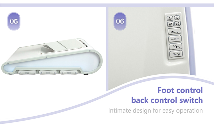 Foot and back control switches of M12A2-4 beauty bed with memory function remote